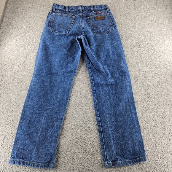 Wrangler Jeans Mens 30x30 Blue Denim Straight Leg High Rise Western Classic - Picture 11 of 15